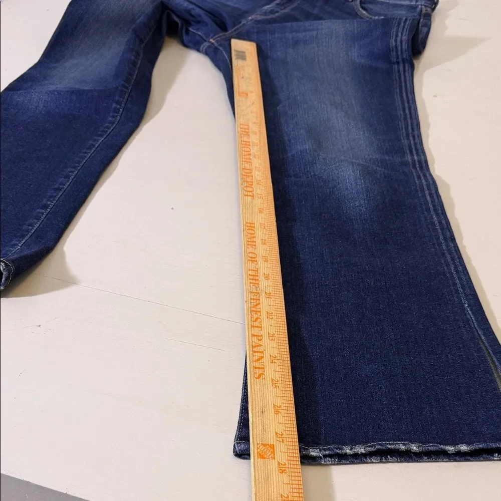 Moussy Vintage Glendora Flare Jeans 29 Dark Wash High Rise $350